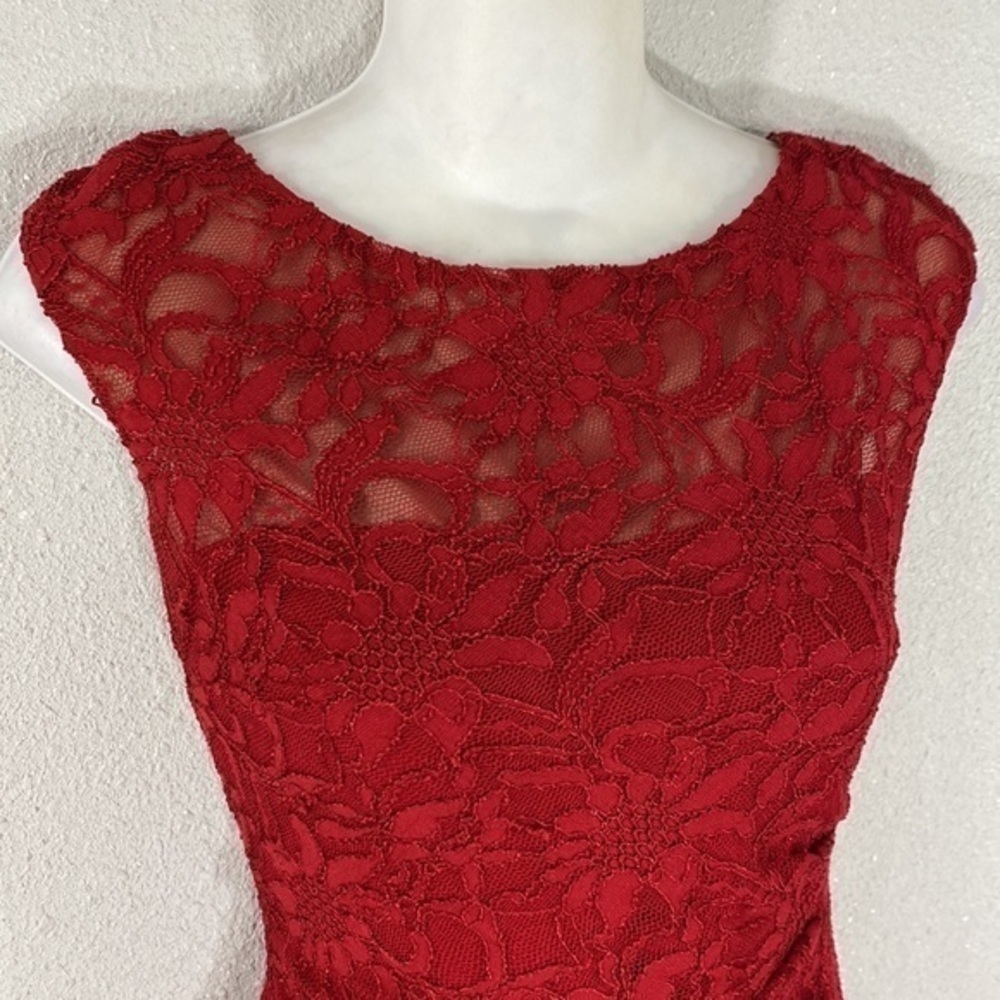 Lauren Ralph Lauren Red Lace Sheath Dress - Picture 7 of 13
